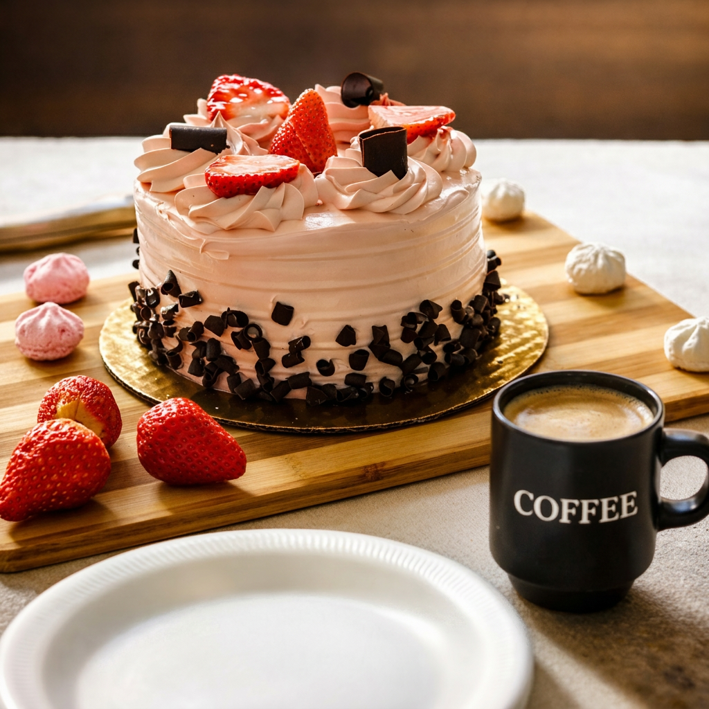 Houston dessert food photography of strawberry chocolate cake for a restaurant marketing campaign